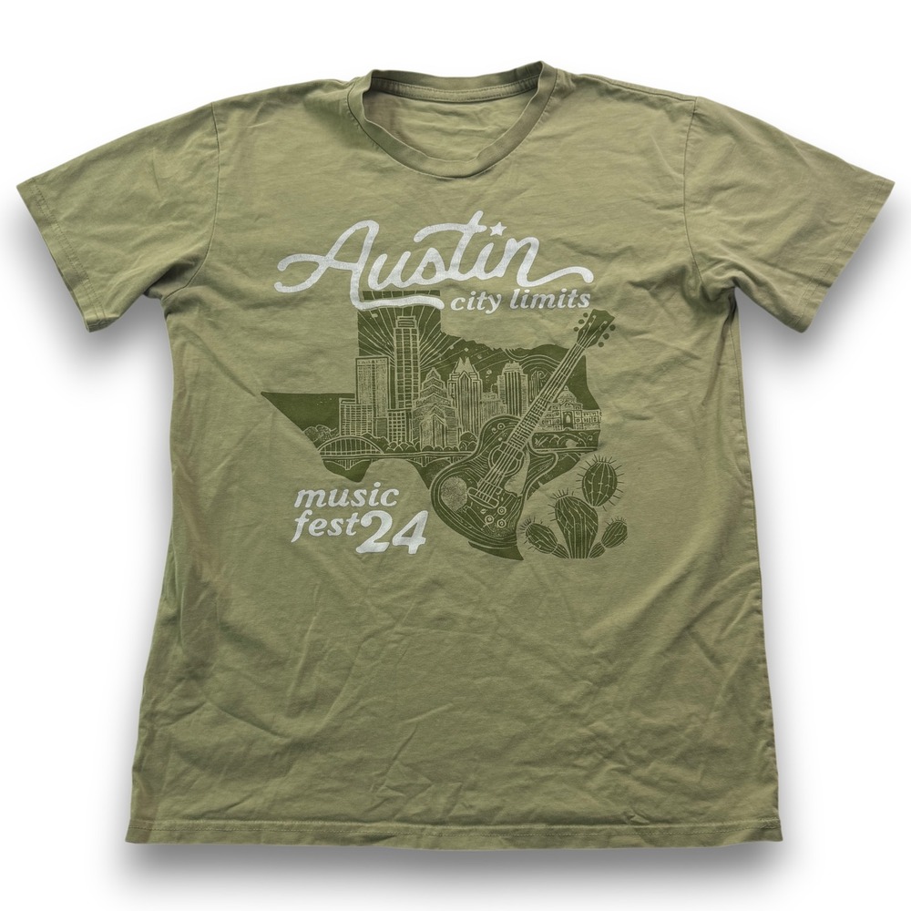 Austin City Limits ACL Music Festival 2024 Lineup Graphic Tee Olive Medium